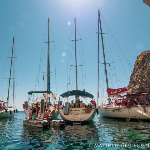 a small boat in a body of water
