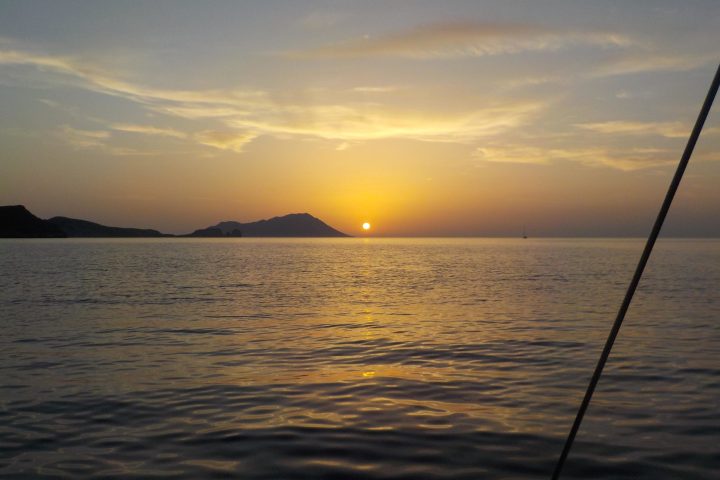 Sunset in Milos from a Polco sailing cruise
