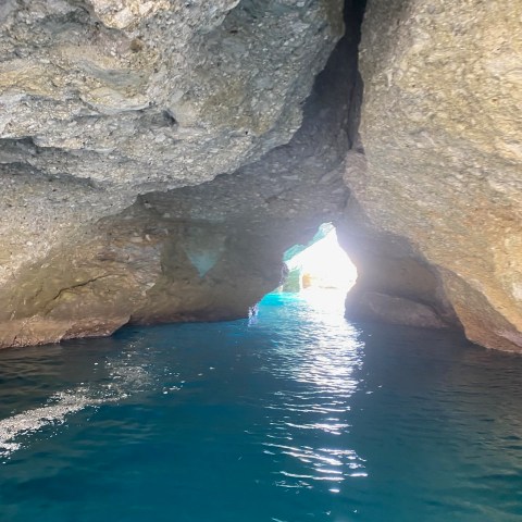 water next to the rock