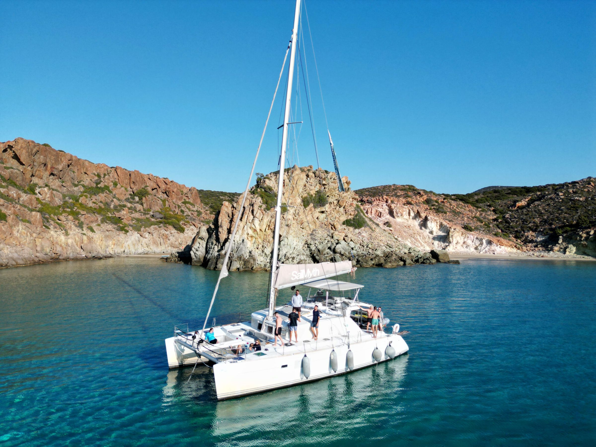 a small boat in a large body of water