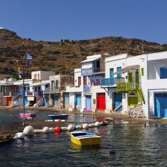 Passing by Klima during our sailing cruise in Milos