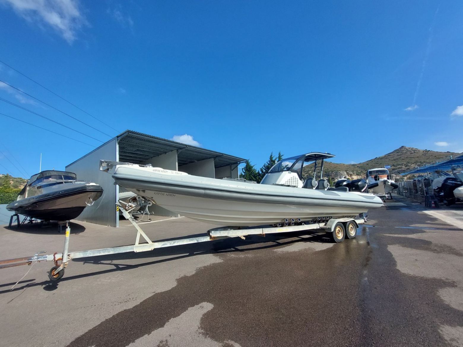 a plane parked in a parking lot