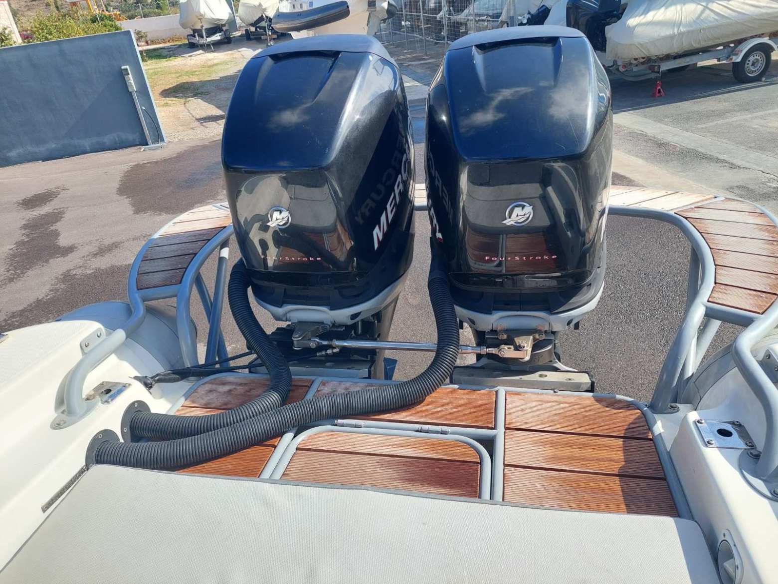 a motorcycle parked in a parking lot