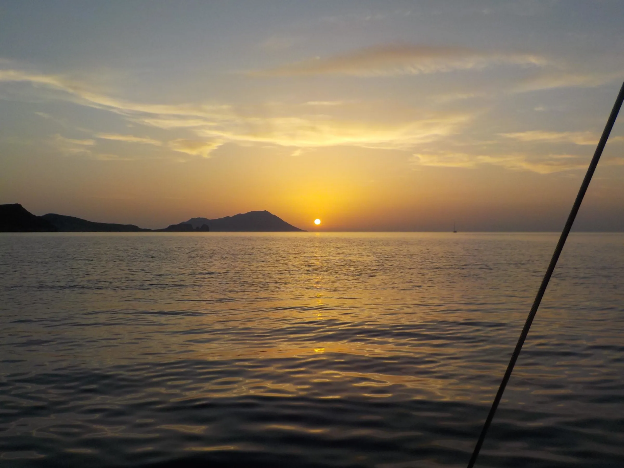 Sunset in Milos from a Polco sailing cruise