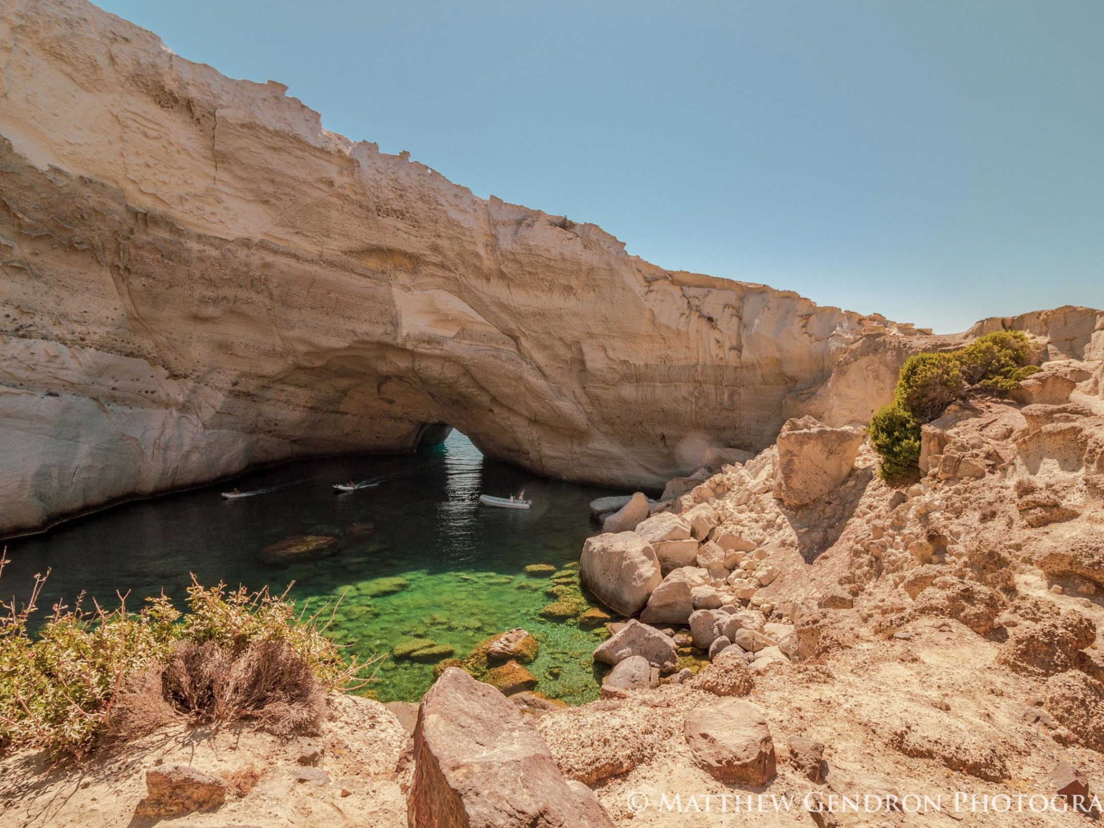 The cave of Sykia, the biggest cave in Milos