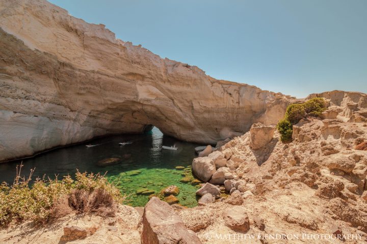 The cave of Sykia, the biggest cave in Milos