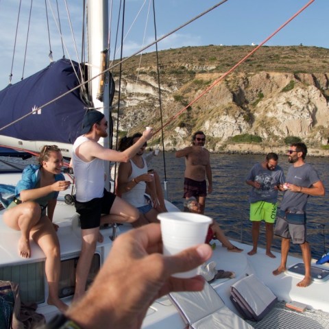 a group of people on a boat