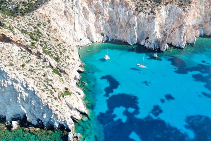 water next to the rock