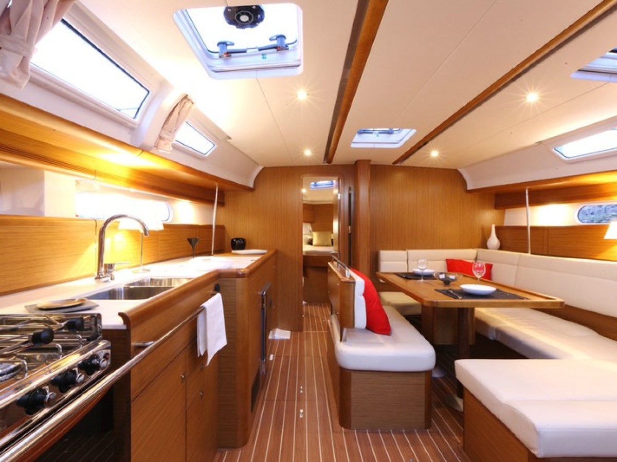 Sun Odyssey 44i galley and saloon