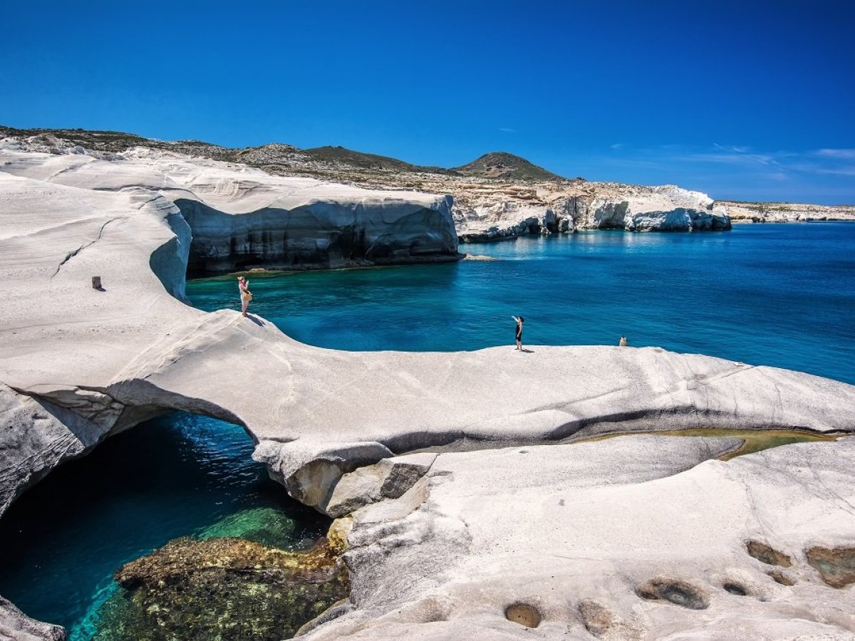 The lunar beach of Sarakiniko in Milos
