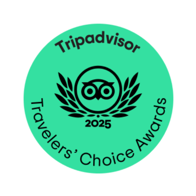 Tripadvisor 2025 Travelers' Choice Awards logo in green.